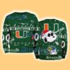 Miami Hurricanes NCAA Snoopy and Woodstock Cute Personalized Number Christmas Ugly Sweater New Gift Limited Edition