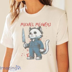 MICHAEL MEOWERS SWEATSHIRT Funny Cat Sweatshirt image MICHAEL MEOWERS SWEATSHIRT - Funny Cat Sweatshirt - White Ladies T-Shirt