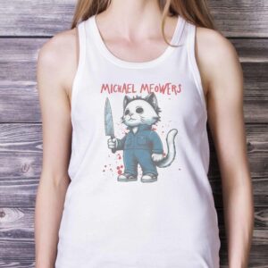 MICHAEL MEOWERS SWEATSHIRT Funny Cat Sweatshirt image MICHAEL MEOWERS SWEATSHIRT - Funny Cat Sweatshirt - White Ladies Tank Top
