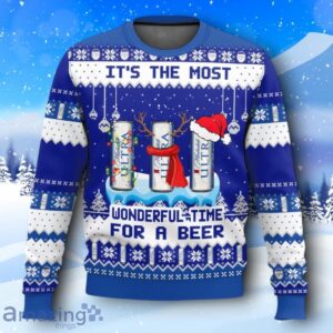 Michelob Ultra It’s The Most Wonderful Time For A Beer Ugly Christmas Sweater Product Photo 1