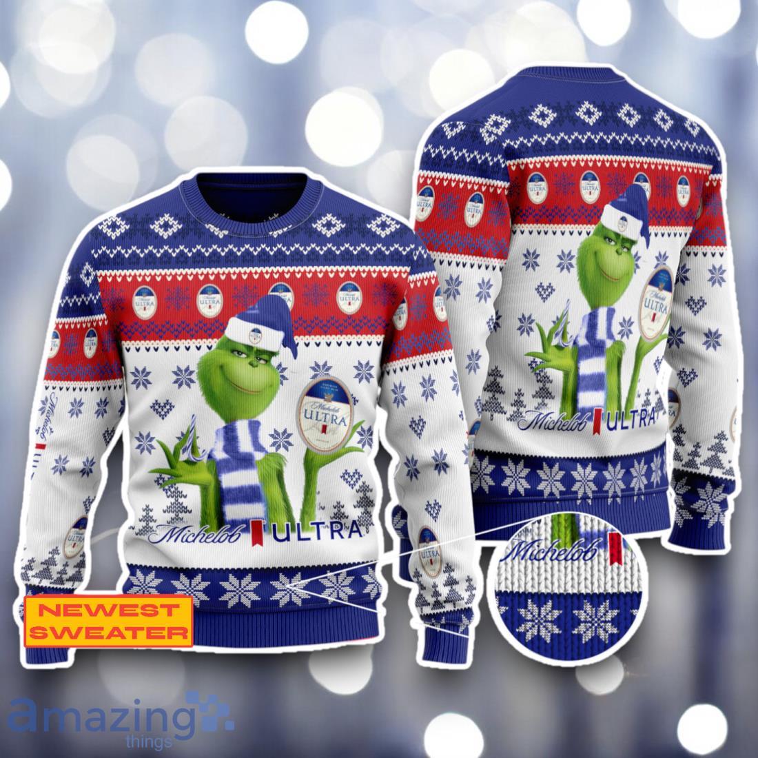 Michelob Ultra The Grinch Ugly Christmas Sweater 3D Trending For Fans image Michelob Ultra The Grinch Ugly Christmas Sweater 3D Trending For Fans Product Photo 1