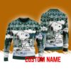 Michigan State NCAA Snoopy Cute Christmas Ugly Sweater 3D Gift For Fans Custom Name