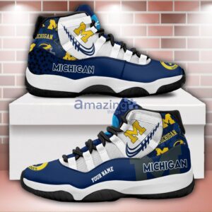 Michigan Wolverines Air Jordan 11 Sneakers Custom Name Sport Team Shoes For Men And Women Product Photo 1