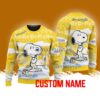 Michigan Wolverines NCAA Snoopy Cute Christmas Ugly Sweater 3D Gift For Fans Custom Name