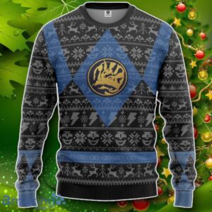 Mighty Morphin Blue Ranger Ugly Christmas Limited Edition Custom Ugly Sweater Impressive Gift Product Photo 1