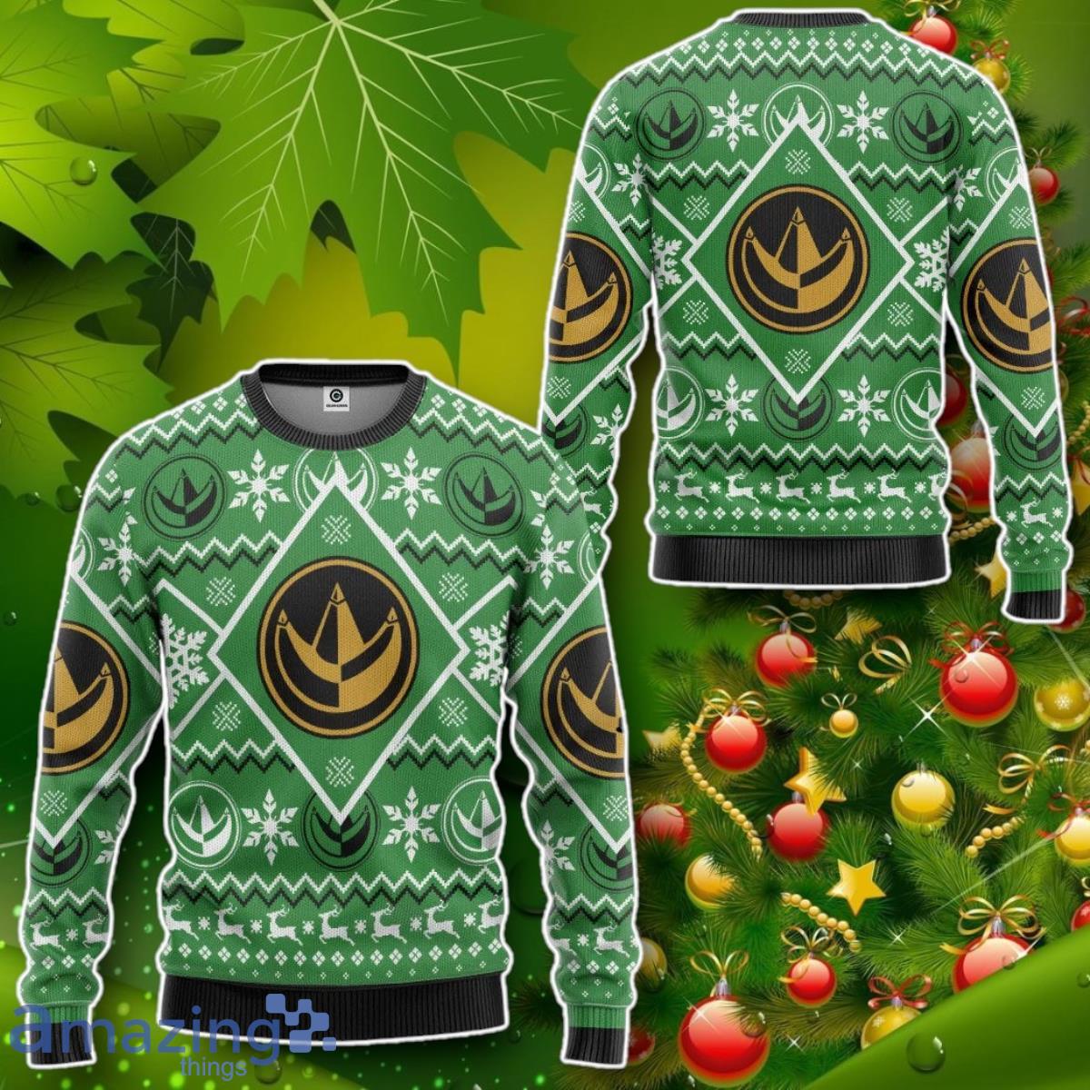 Mighty Morphin Green Custom Ugly Christmas Sweater Impressive Gift image Mighty Morphin Green Custom Ugly Christmas Sweater Impressive Gift Product Photo 2