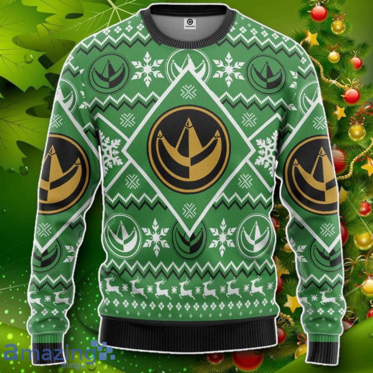 Mighty Morphin Green Custom Ugly Christmas Sweater Impressive Gift image Mighty Morphin Green Custom Ugly Christmas Sweater Impressive Gift Product Photo 1
