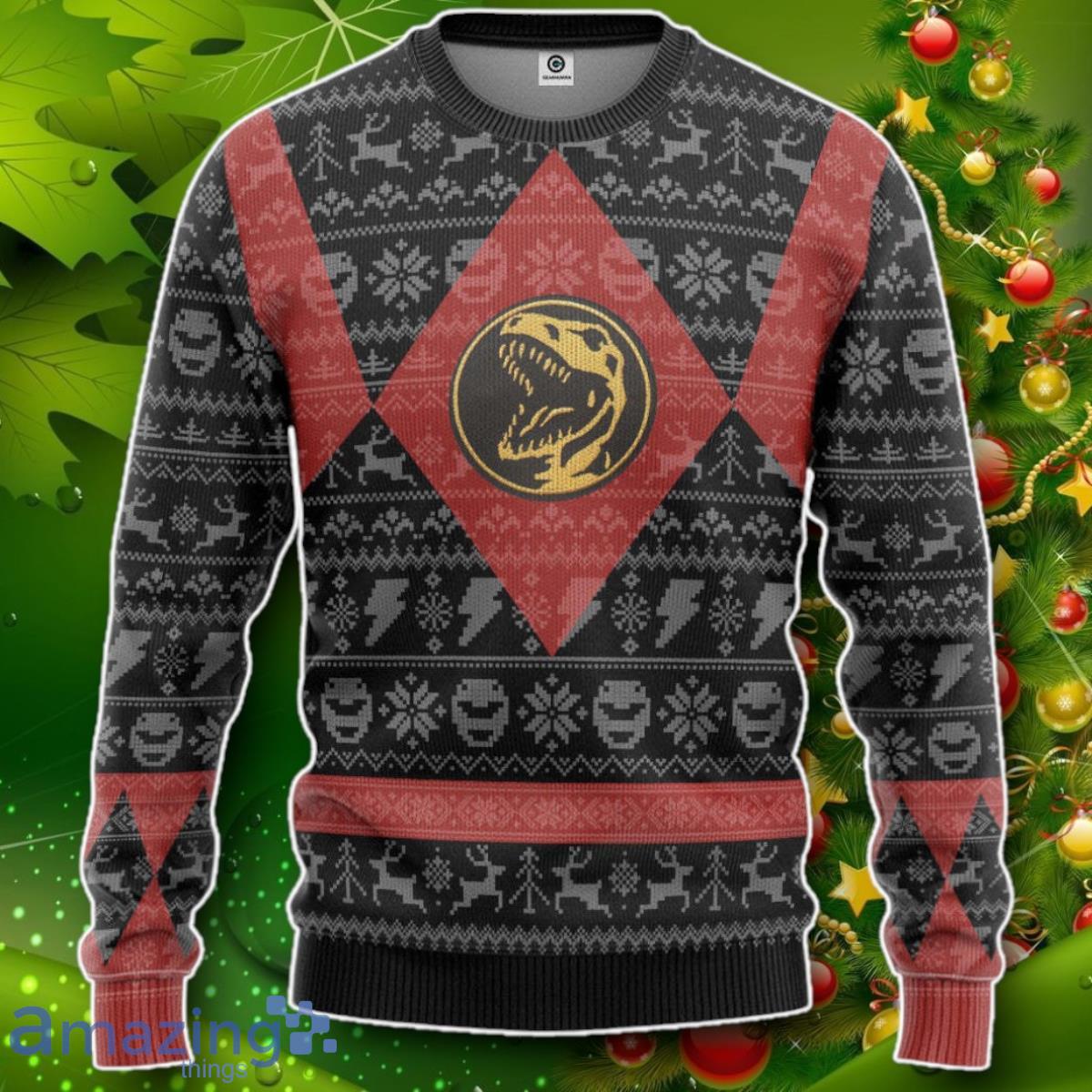 Mighty Morphin Red Ugly Christmas Limited Edition Custom Ugly Sweater Impressive Gift image Mighty Morphin Red Ugly Christmas Limited Edition Custom Ugly Sweater Impressive Gift Product Photo 1