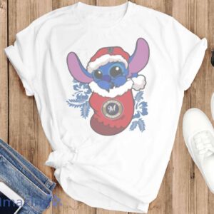 Milwaukee Brewers Christmas Stitch In The Sock Funny Christmas MLB T-Shirt - T-SHIRT FLAT