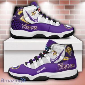 Minnesota Vikings Air Jordan 11 Sneakers Custom Name Sport Team Shoes For Men And Women Product Photo 1