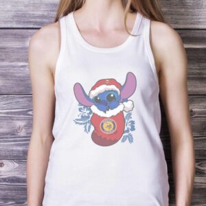 Minnesota Vikings Christmas Stitch In The Sock Funny Christmas NFL T-Shirt - White Ladies Tank Top