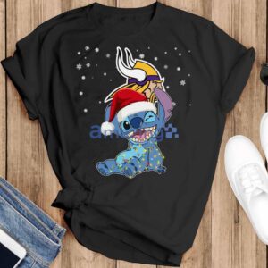Minnesota Vikings NFL Stitch Merry Christmas T Shirt Product Photo 2