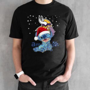 Minnesota Vikings NFL Stitch Merry Christmas T Shirt Product Photo 3