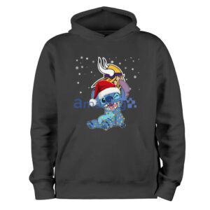 Minnesota Vikings NFL Stitch Merry Christmas T Shirt Product Photo 1