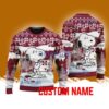 Mississippi State Bulldogs NCAA Snoopy Cute Christmas Ugly Sweater 3D Gift For Fans Custom Name