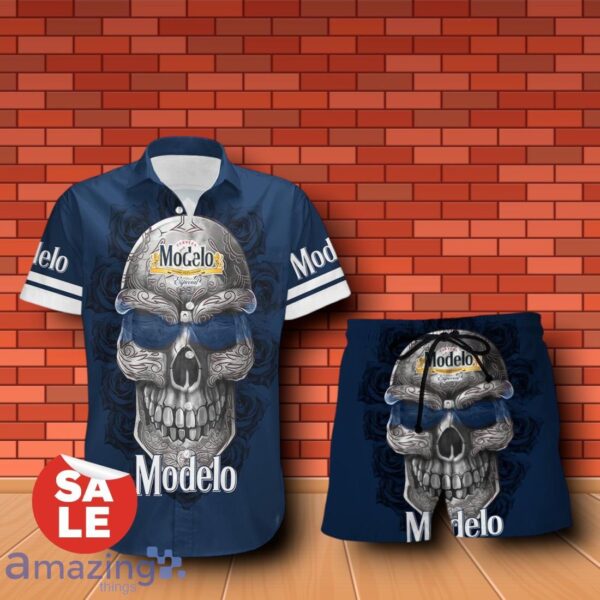 Modelo Beer Sukull Rose 3D Hawaiian Shirt & Shorts For Men Women Product Photo 1