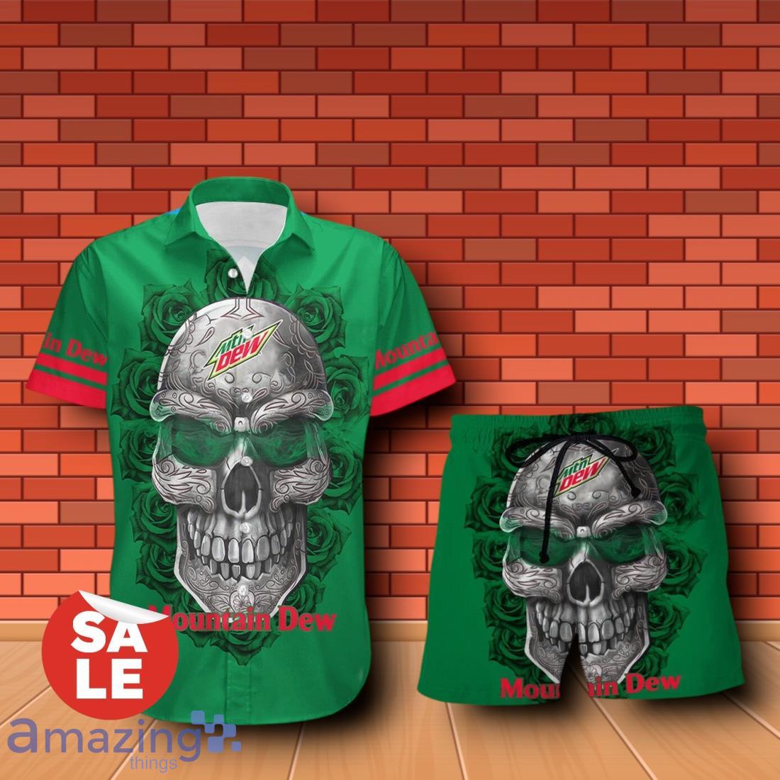 Mountain Dew Sukull Rose 3D Hawaiian Shirt & Shorts For Men Women image Mountain Dew Sukull Rose 3D Hawaiian Shirt & Shorts For Men Women Product Photo 1