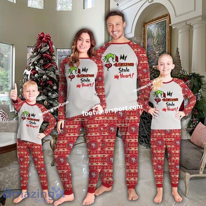 My 49ers Stole My Heart Ugly Christmas Family Pajamas Set For Adult image My 49ers Stole My Heart Ugly Christmas Family Pajamas Set For Adult - My 49ers Stole My Heart Ugly Christmas Family Pajamas Set For Adult