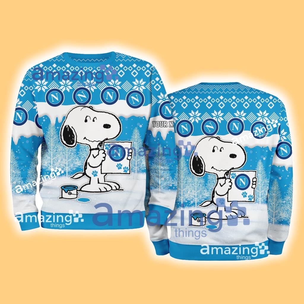 Napoli Logo Snoopy Happy Christmas Ugly Sweater New Designs Custom Name image Napoli Logo Snoopy Happy Christmas Ugly Sweater New Designs Custom Name Product Photo 1