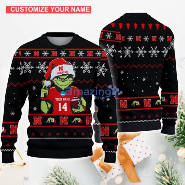 Nebraska Cornhuskers Custom Name And Number For Fans Chrismas Ugly Sweater Holiday Gift Product Photo 1