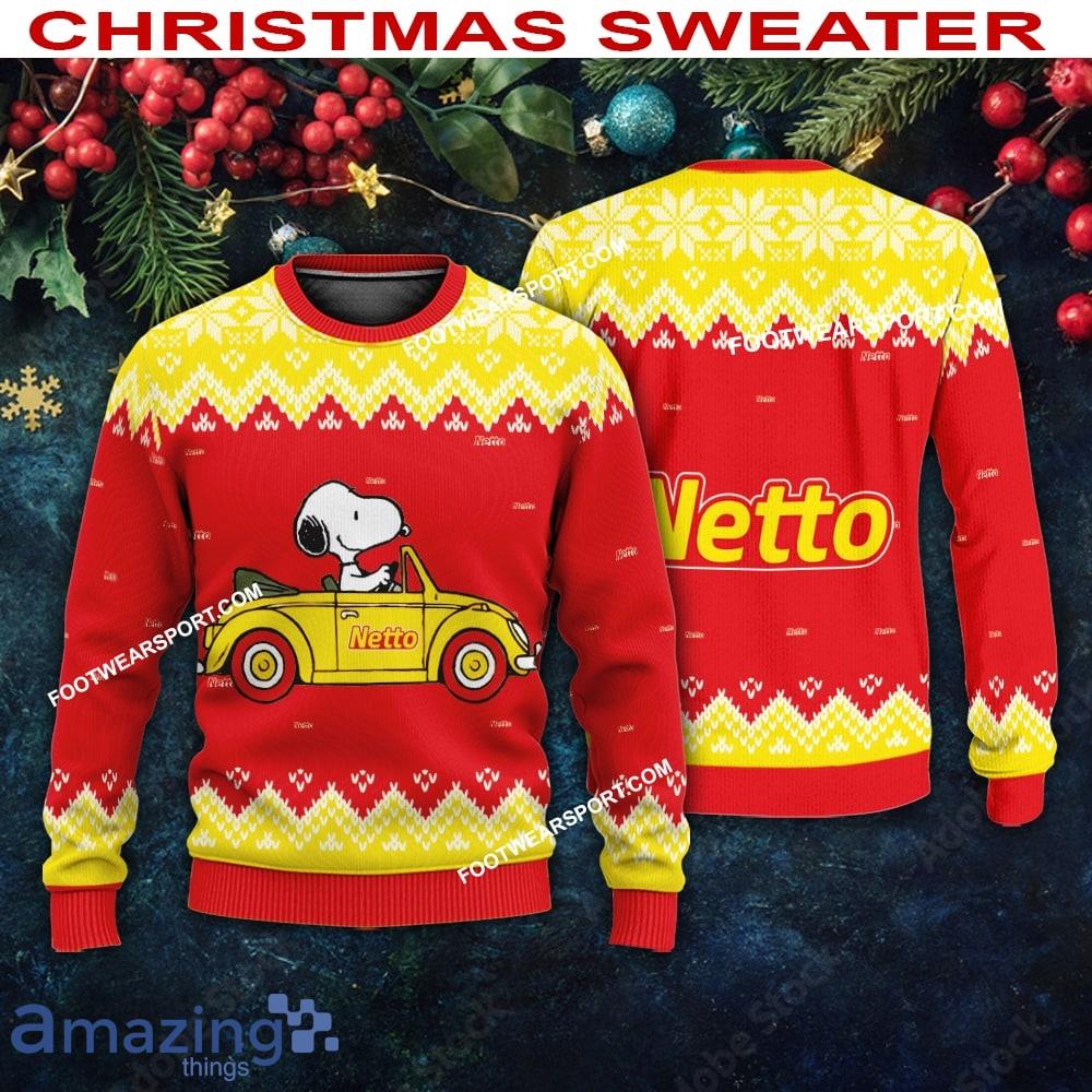 Netto Marken Discount Snoopy Driving A Car Christmas Sweater For Men Women image Netto Marken Discount Snoopy Driving A Car Christmas Sweater For Men Women - Netto Marken Discount Snoopy Driving A Car Christmas Sweater For Men Women