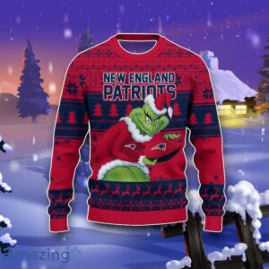 New England Patriots Grinch Ugly Christmas 3D Sweater Impressive Gift Product Photo 2