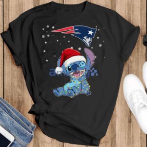 New England Patriots NFL Stitch Merry Christmas T Shirt Product Photo 2