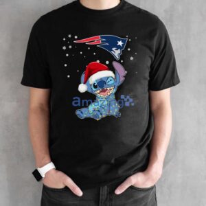 New England Patriots NFL Stitch Merry Christmas T Shirt Product Photo 3