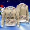 New Orleans Saints Christmas Skull Candy Cane Pattern Ugly Christmas Sweater Best Gift