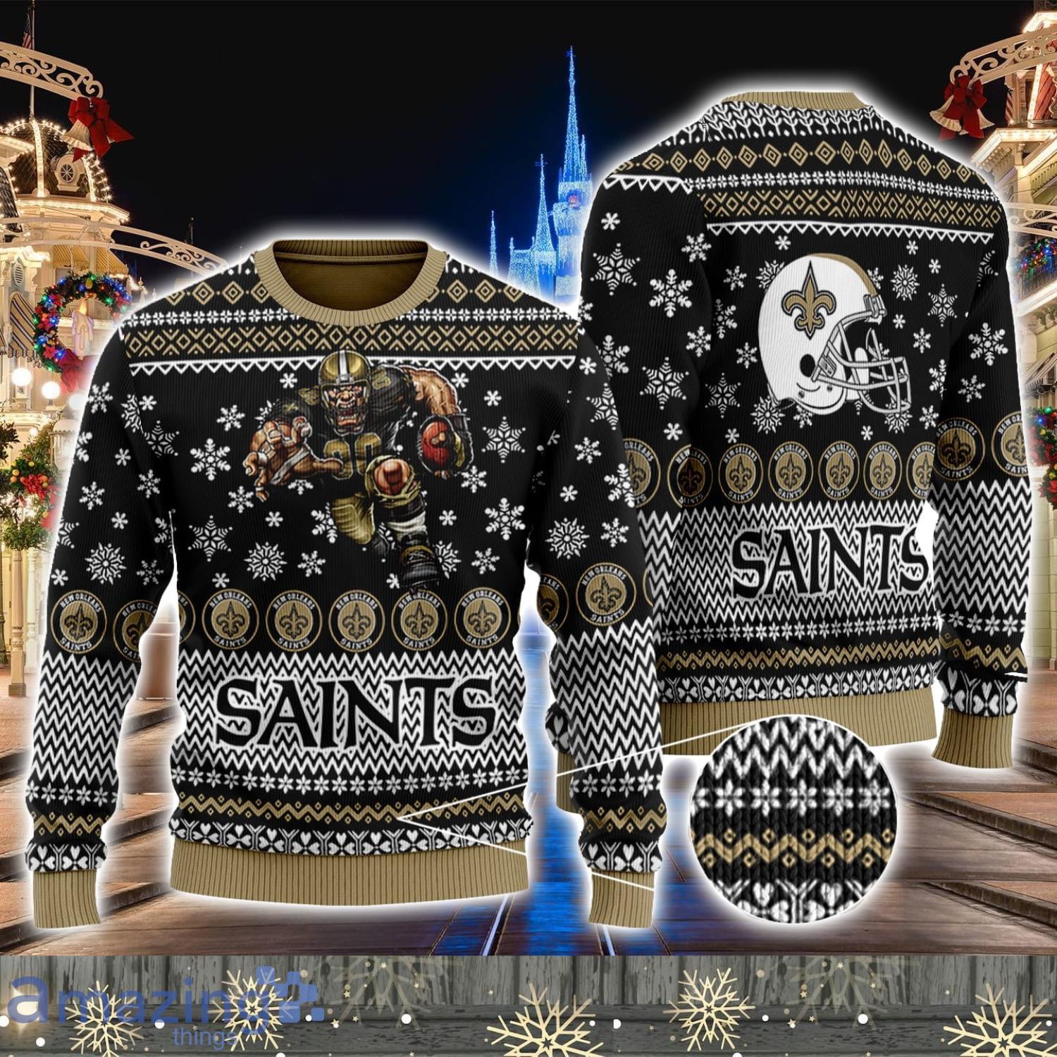 New Orleans Saints Logo Cute Christmas Gift Ugly Christmas Sweater For Fans image New Orleans Saints Logo Cute Christmas Gift Ugly Christmas Sweater For Fans Product Photo 1