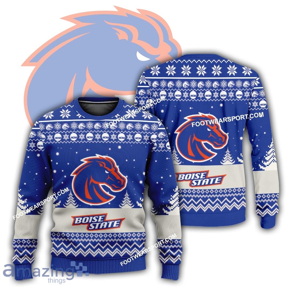 New Season Boise State Broncos Logo Tinsel Ugly Christmas Sweater AOP Gift Holidays image New Season Boise State Broncos Logo Tinsel Ugly Christmas Sweater AOP Gift Holidays - New Season Boise State Broncos Logo Tinsel Ugly Christmas Sweater AOP Gift Holidays