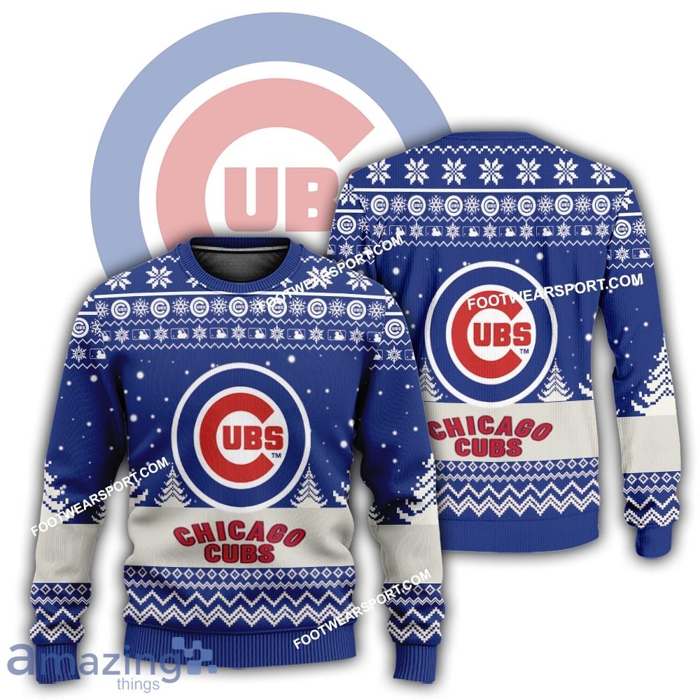 New Season Chicago Cubs Logo Holidaywear Ugly Christmas Sweater AOP For Men Women image New Season Chicago Cubs Logo Holidaywear Ugly Christmas Sweater AOP For Men Women - New Season Chicago Cubs Logo Holidaywear Ugly Christmas Sweater AOP For Men Women