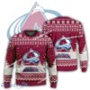 New Season Colorado Avalanche Logo Reindeer Knitted Christmas 3D Sweater For Men Women