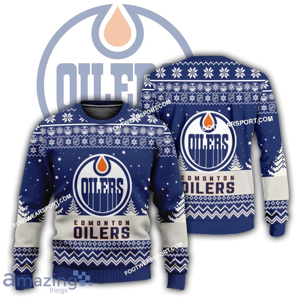 New Season Edmonton Oilers Logo Warmth Ugly Christmas 3D Sweater For Men Women image New Season Edmonton Oilers Logo Warmth Ugly Christmas 3D Sweater For Men Women - New Season Edmonton Oilers Logo Warmth Ugly Christmas 3D Sweater For Men Women