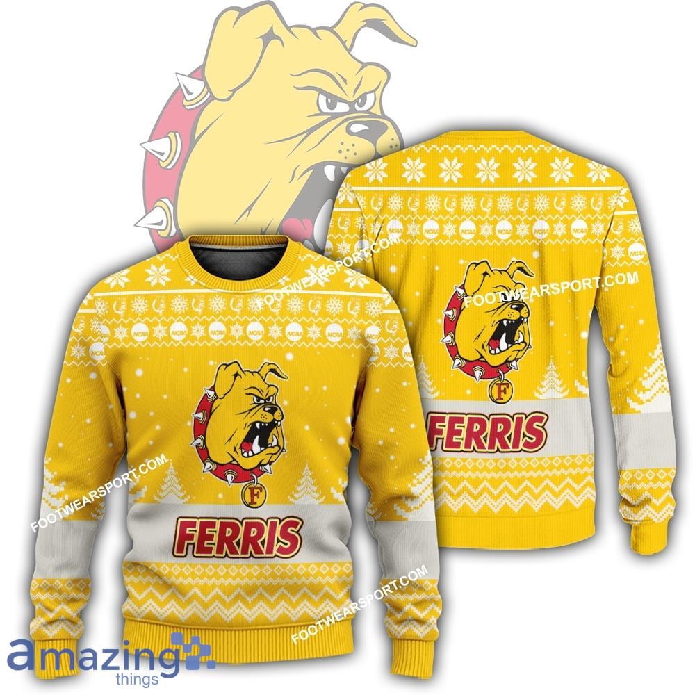 New Season Ferris State Bulldogs Logo Cozy Ugly Xmas Sweater AOP For Men Women image New Season Ferris State Bulldogs Logo Cozy Ugly Xmas Sweater AOP For Men Women - New Season Ferris State Bulldogs Logo Cozy Ugly Xmas Sweater AOP For Men Women