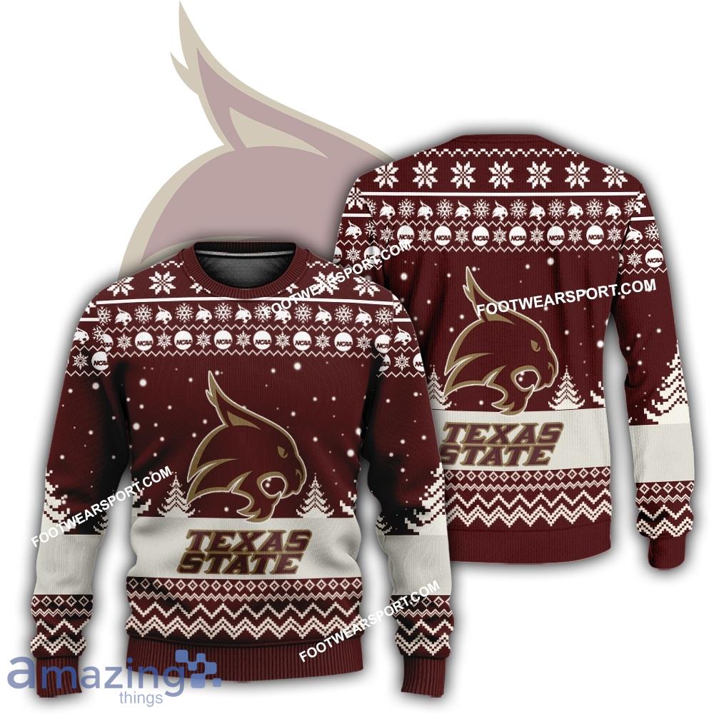 New Season Texas State Bobcats Logo Unwrap Ugly Xmas Sweater Gift For Adult image New Season Texas State Bobcats Logo Unwrap Ugly Xmas Sweater Gift For Adult - New Season Texas State Bobcats Logo Unwrap Ugly Xmas Sweater Gift For Adult
