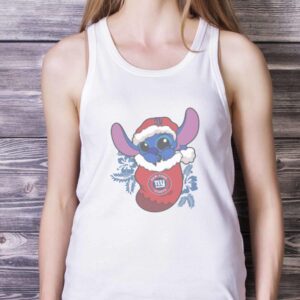 New York Giants Christmas Stitch In The Sock Funny Christmas NFL T-Shirt - White Ladies Tank Top