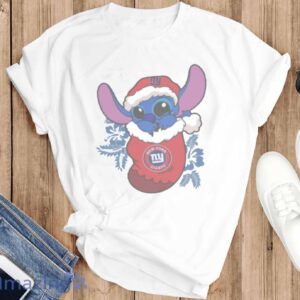 New York Giants Christmas Stitch In The Sock Funny Christmas NFL T-Shirt - T-SHIRT FLAT