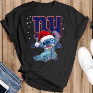 New York Giants NFL Stitch Merry Christmas T Shirt Product Photo 2