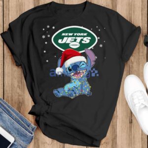 New York Jets NFL Stitch Merry Christmas T Shirt Product Photo 2
