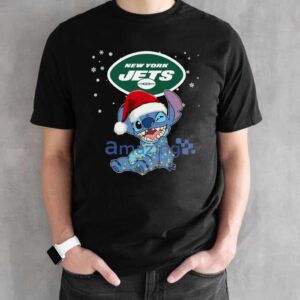 New York Jets NFL Stitch Merry Christmas T Shirt Product Photo 3