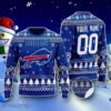 NFL Buffalo Bills Snowflake 3D Knitted Christmas Sweater Custom Number And Name