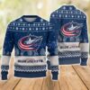 NHL Columbus Blue Jackets Hockey Team Logo Ugly Christmas Sweater Sports Team Family Christmas Gift