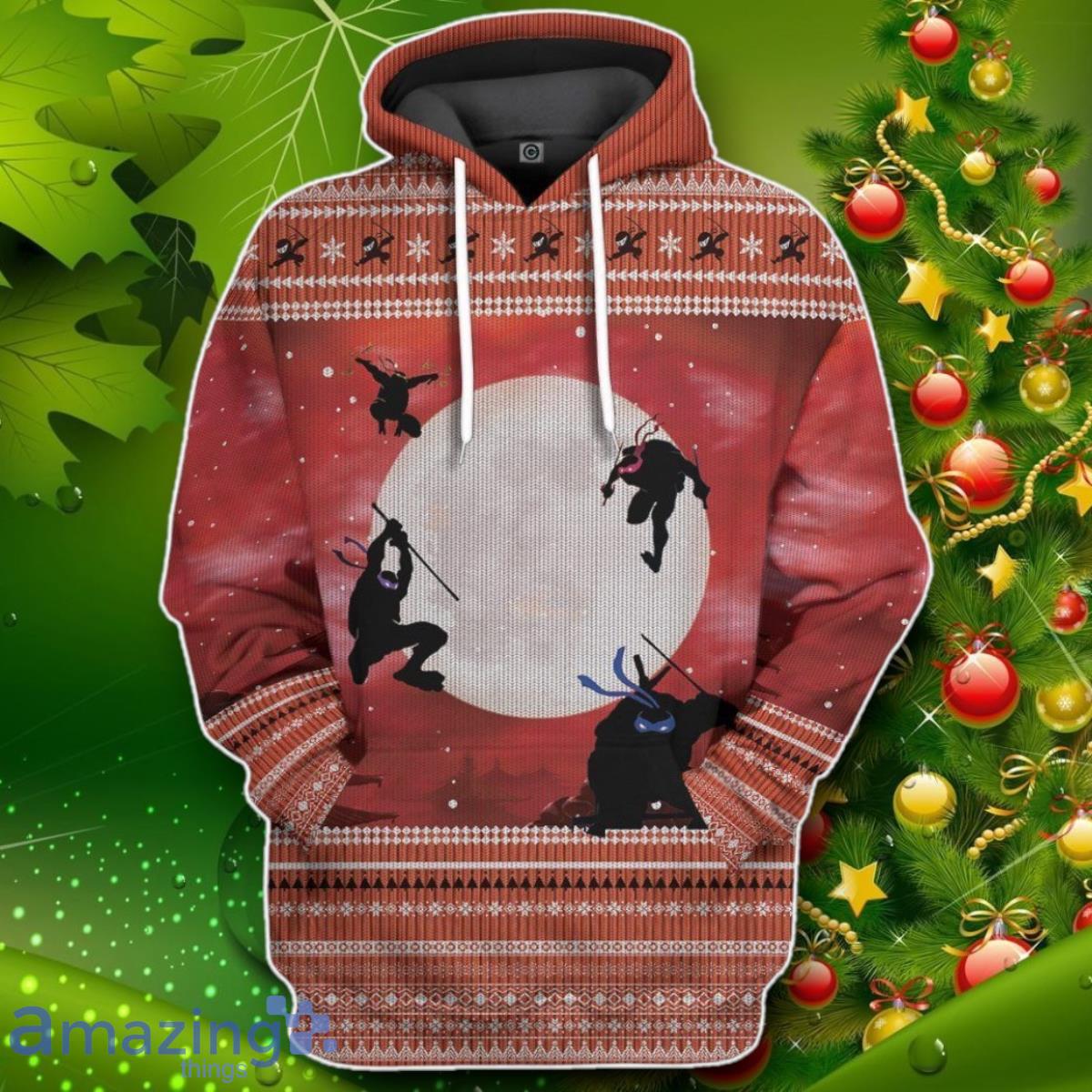 Ninja Ugly Christmas Sweater Custom Impressive Gift image Ninja Ugly Christmas Sweater Custom Impressive Gift Product Photo 1