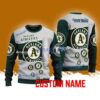 Oakland Athletics MLB Custom Name Christmas Ugly Sweater 3D For Men Women