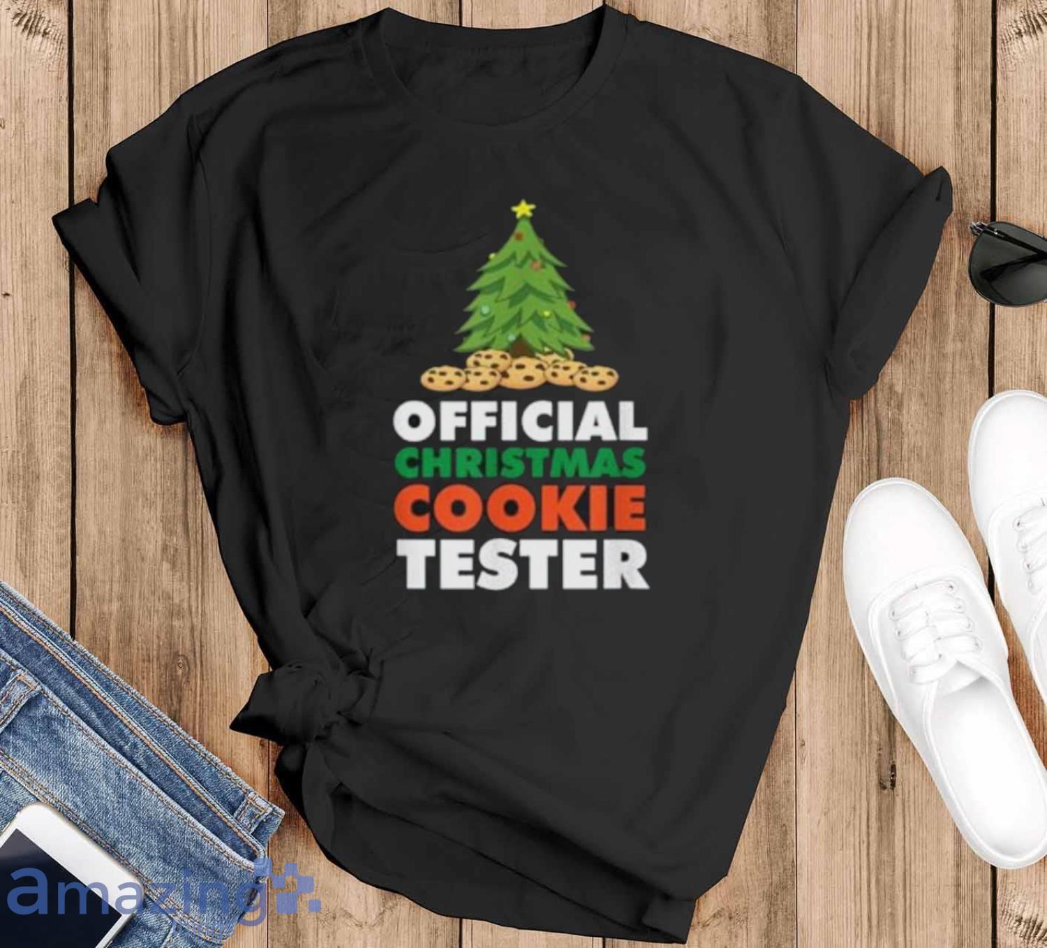 Official Christmas Cookie Tester Tshirt image Official Christmas Cookie Tester Tshirt - Black T-Shirt