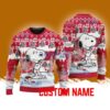 Ohio State NCAA Snoopy Cute Christmas Ugly Sweater 3D Gift For Fans Custom Name