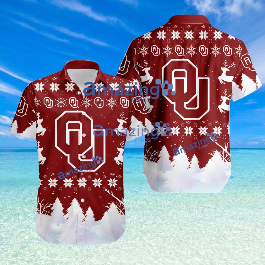 Oklahoma Sooners NCAA Logo Sport Christmas Pattern Hawaiian Shirt image Oklahoma Sooners NCAA Logo Sport Christmas Pattern Hawaiian Shirt Product Photo 1