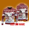 Oklahoma Sooners NCAA Snoopy Cute Christmas Ugly Sweater 3D Gift For Fans Custom Name