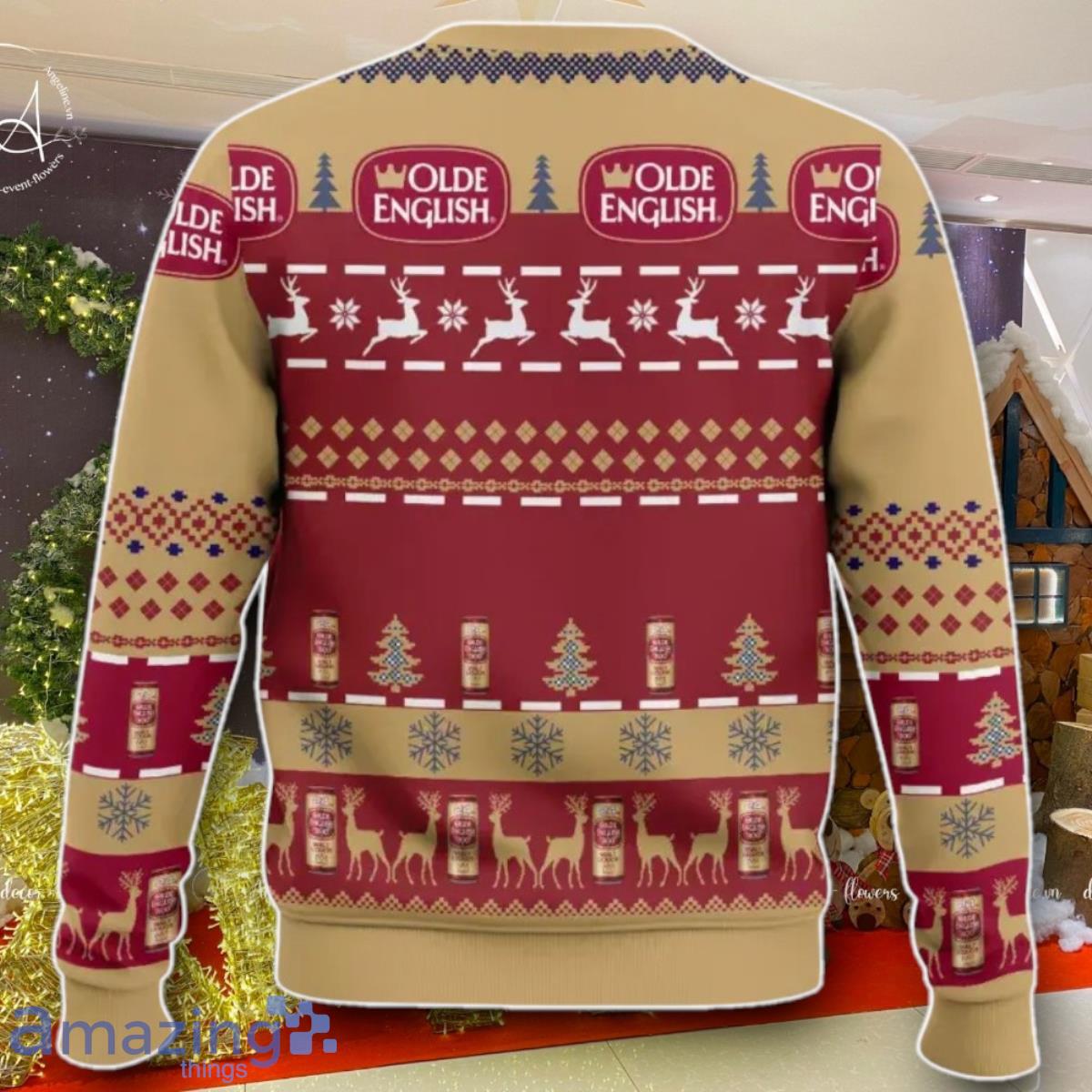 Olde English Malt Liquor Ugly Christmas Sweater Best Gift For Men And Women image Olde English Malt Liquor Ugly Christmas Sweater Best Gift For Men And Women Product Photo 2